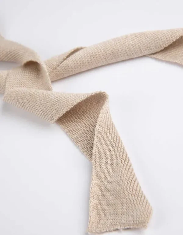 Cardigan - Bindegürtel - beige