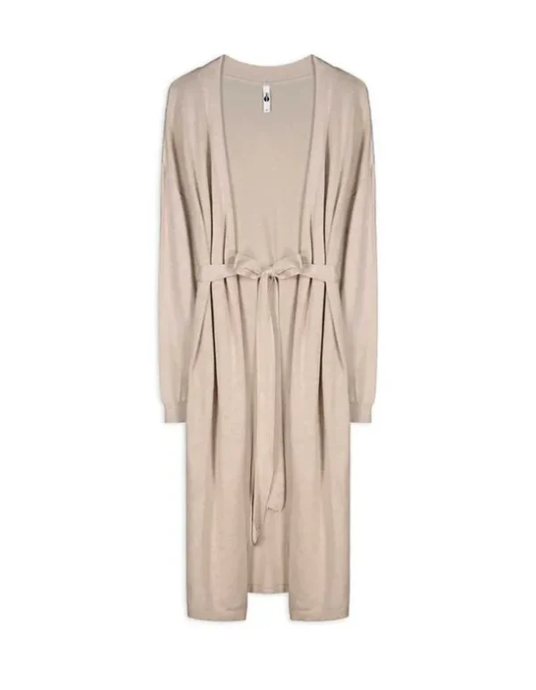 Cardigan - Bindegürtel - beige