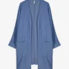 Cardigan - Eingrifftaschen - hellblau