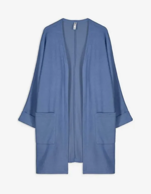 Cardigan - Eingrifftaschen - hellblau