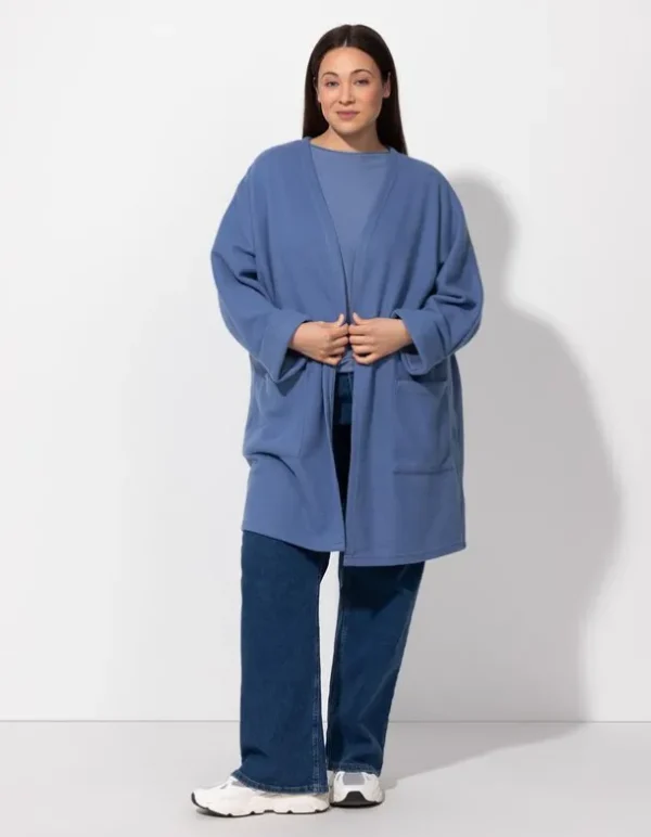 Cardigan - Eingrifftaschen - hellblau