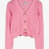 Cardigan - Lochstrick - pink