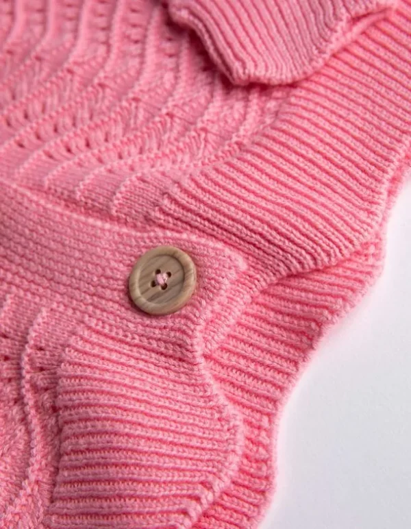 Cardigan - Lochstrick - pink
