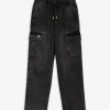 Cargohose - Denim - schwarz