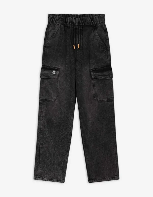 Cargohose - Denim - schwarz