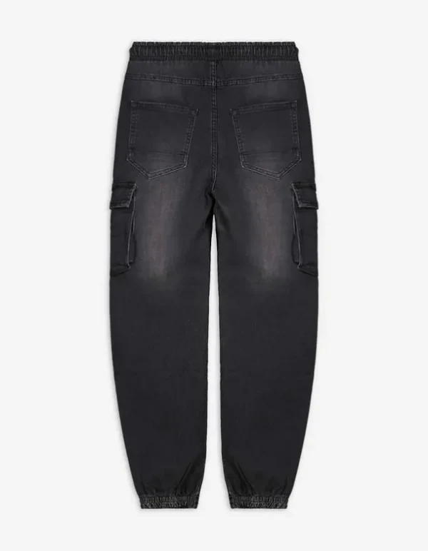 Cargohose - Denim - schwarz