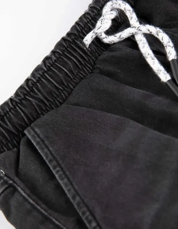 Cargohose - Denim - schwarz