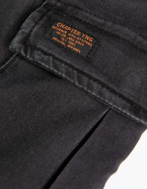 Cargohose - Denim - schwarz