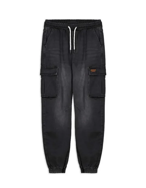 Cargohose - Denim - schwarz