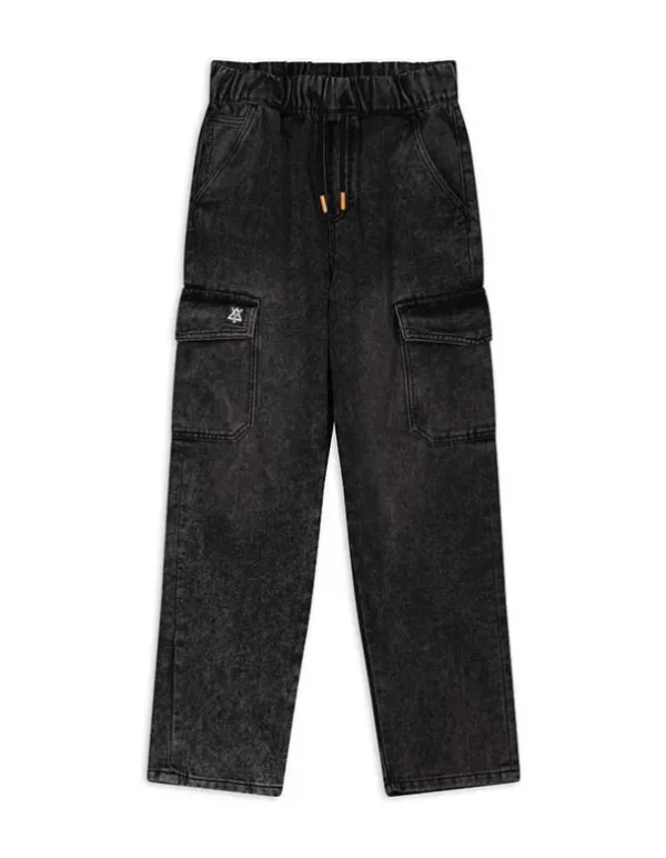 Cargohose - Denim - schwarz