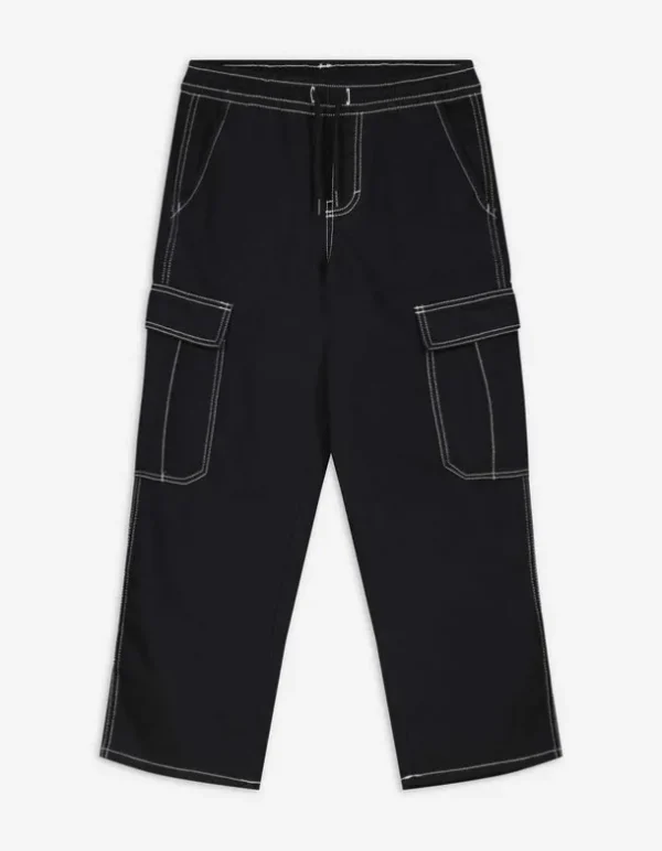 Cargohose - Kontrastnähte - schwarz
