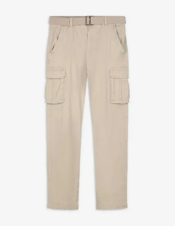 Cargohose - Schnalle - beige