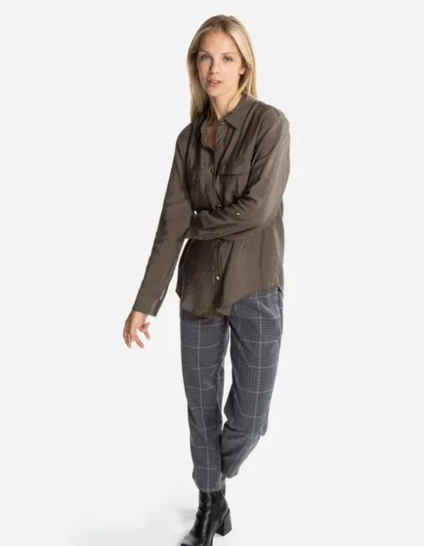 Chinohose - Straight Fit - grau