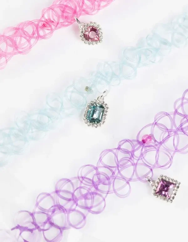 Choker - 3er-Pack - silberfarben
