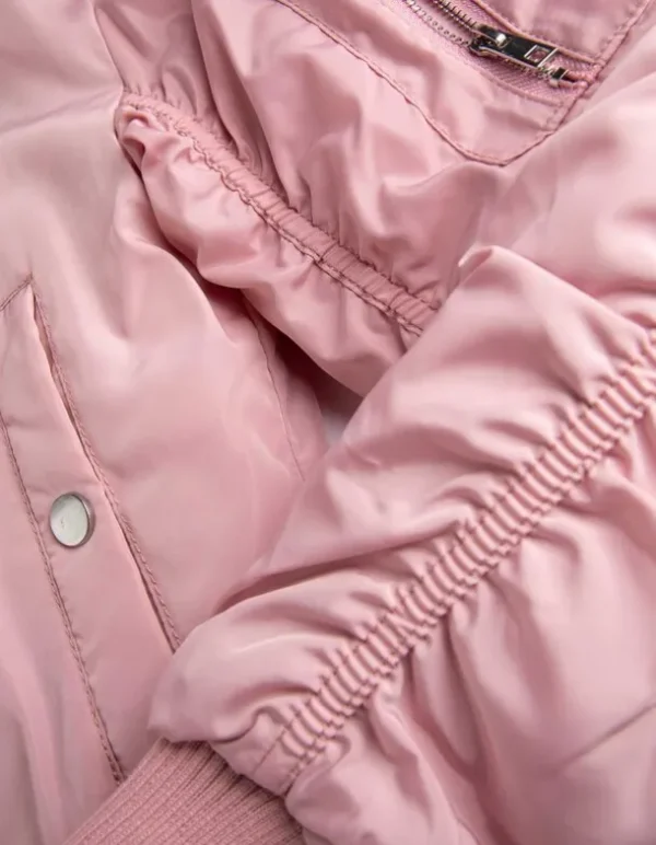 Collegejacke - Reißverschluss - rosa