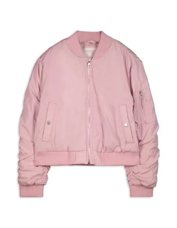 Collegejacke - Reißverschluss - rosa