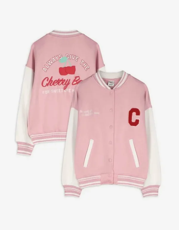 Collegejacke - Rückenprint - pink