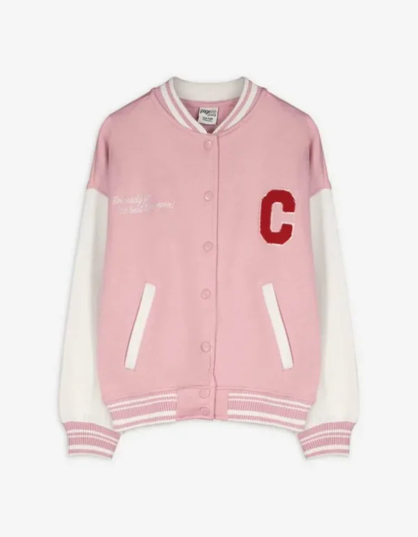 Collegejacke - Rückenprint - pink