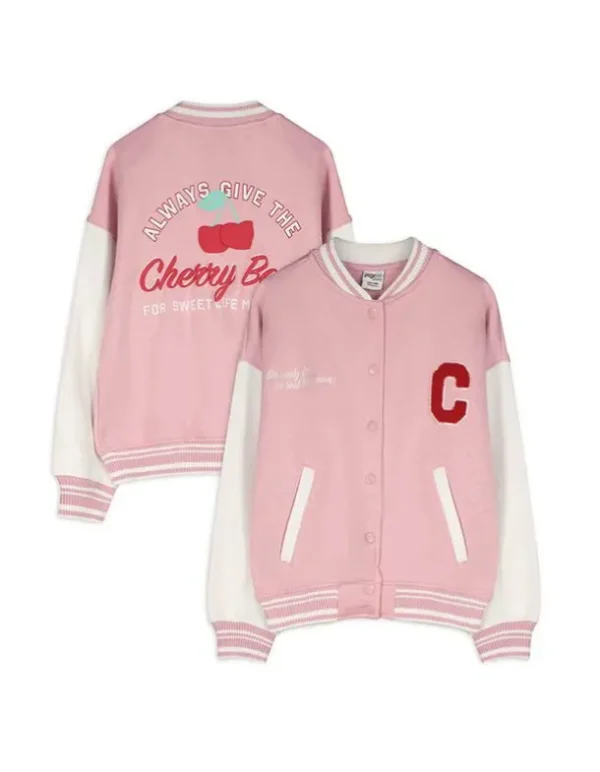 Collegejacke - Rückenprint - pink