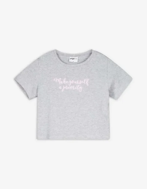 Cropped Shirt - Stickereien