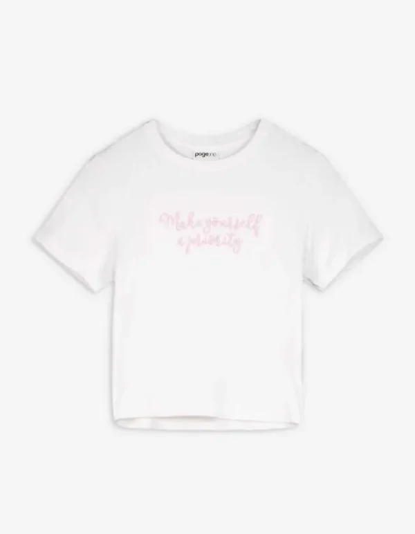 Cropped Shirt - Stickereien