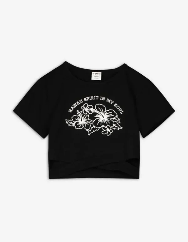 Cropped Shirt - Stickereien