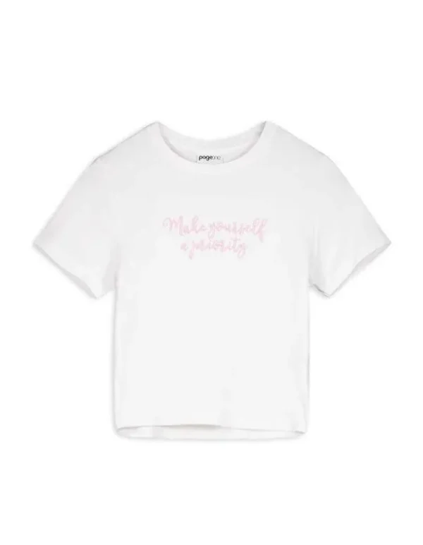 Cropped Shirt - Stickereien