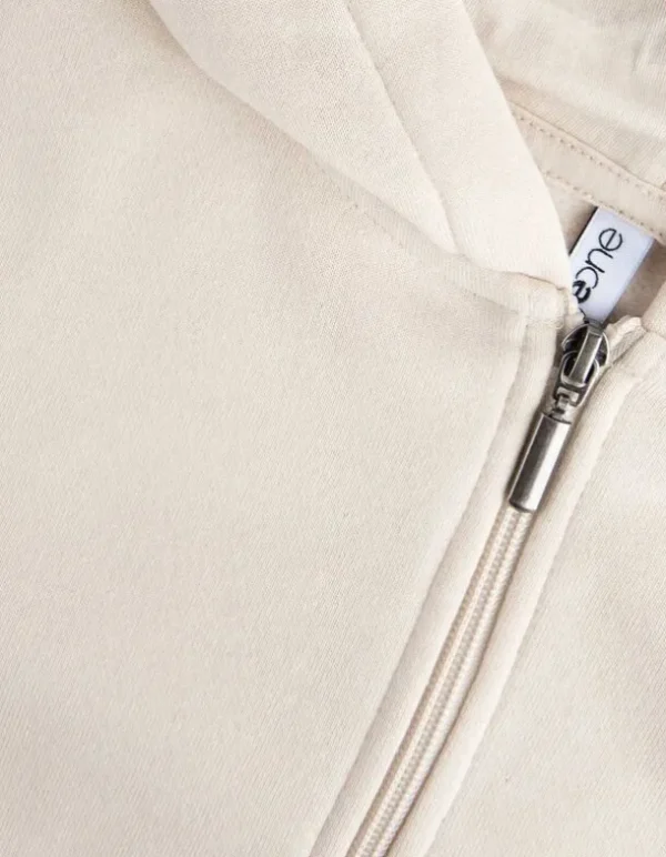 Cropped Sweatjacke - Kapuze mit Tunnelzug - beige