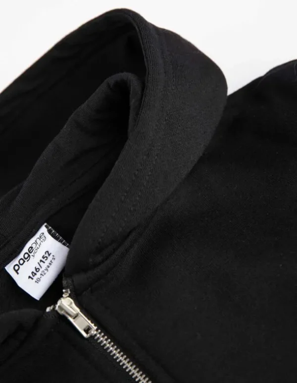 Cropped Sweatjacke - Relax Fit - schwarz
