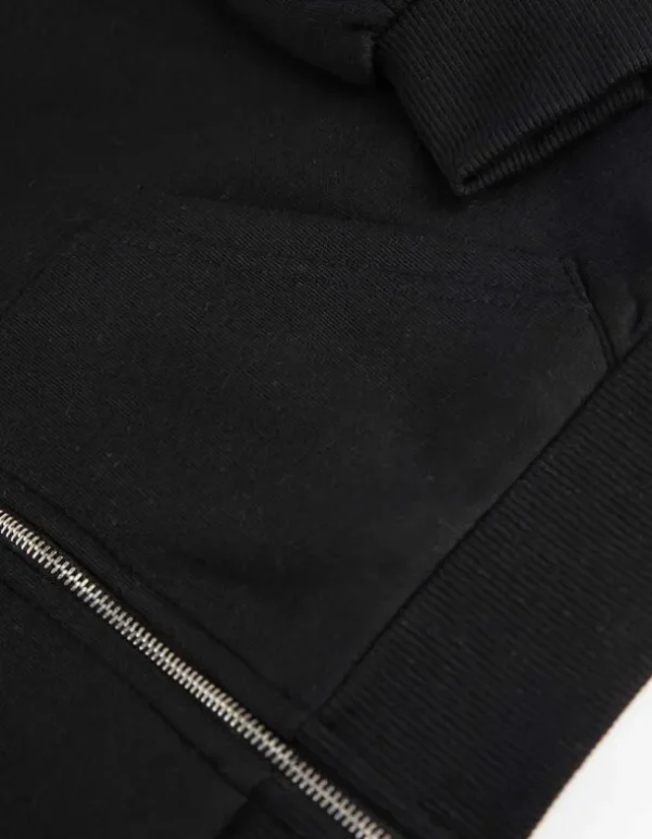 Cropped Sweatjacke - Relax Fit - schwarz