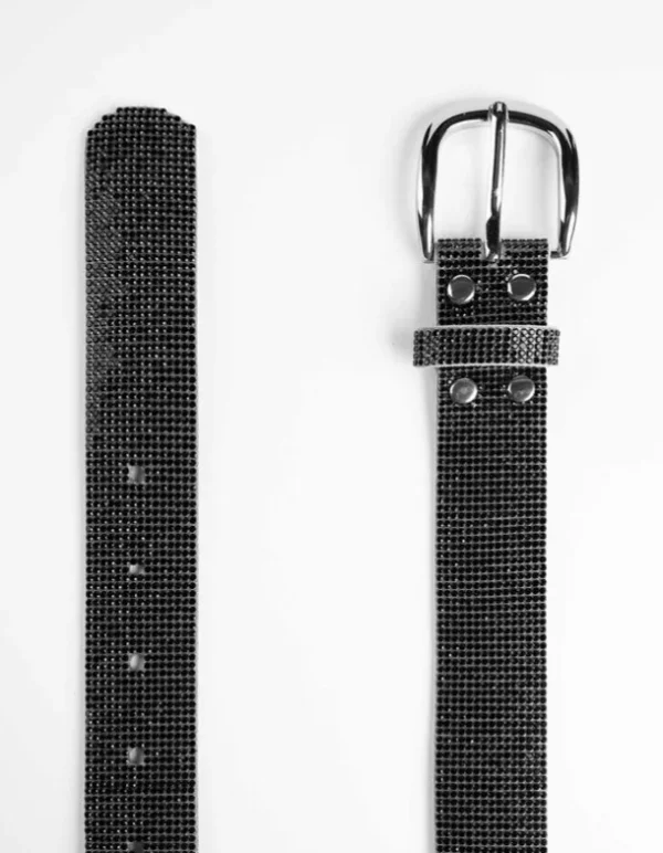Gürtel - Ziersteine - grau