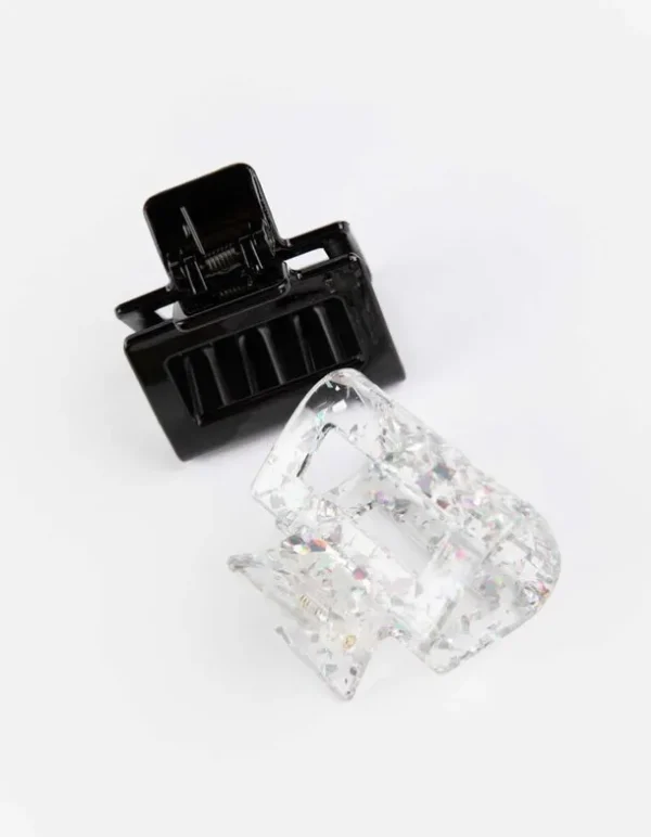 Haarklammer - 2er-Pack - silberfarben