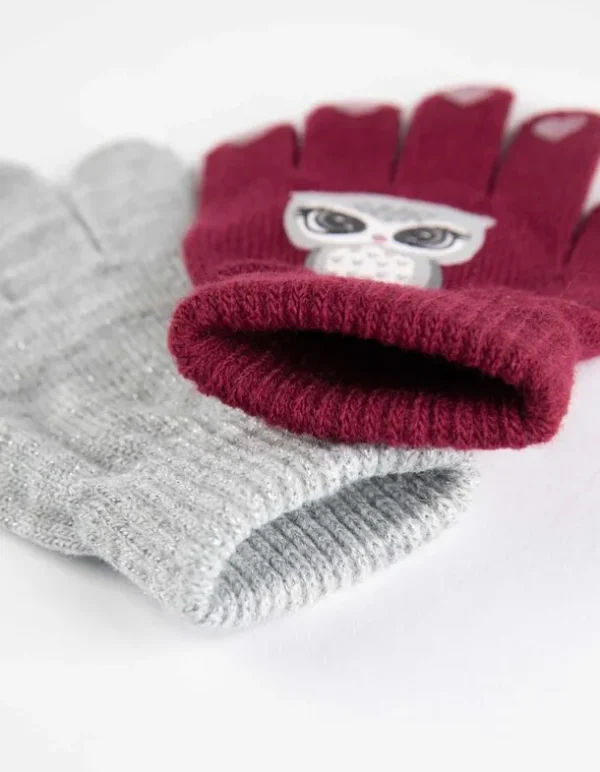 Handschuhe - Feinstrick - dunkelrot