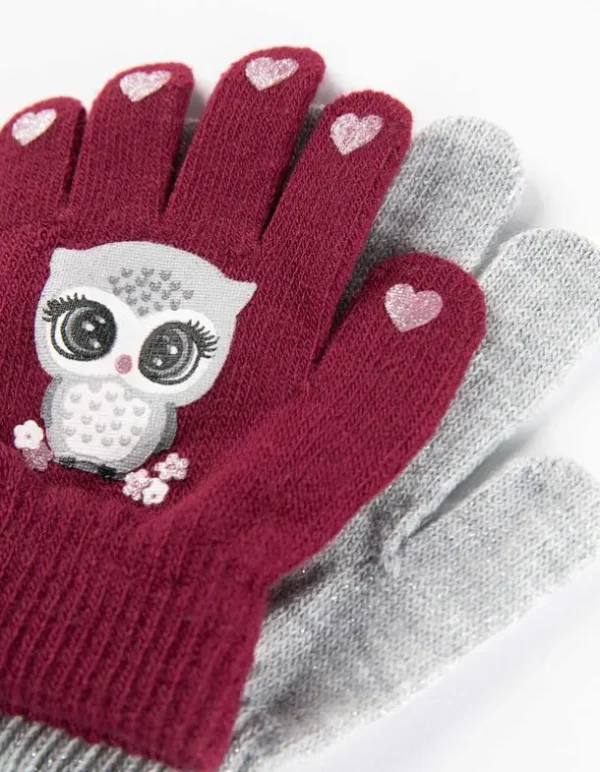 Handschuhe - Feinstrick - dunkelrot