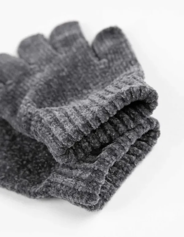 Handschuhe - Feinstrick - dunkelgrau