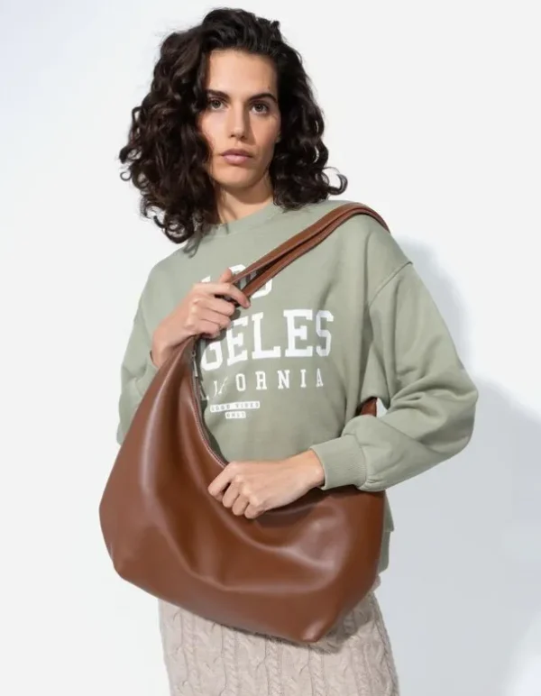 Handtasche - Kunstleder - hellbraun