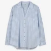 Hemdbluse - Baumwolle - hellblau