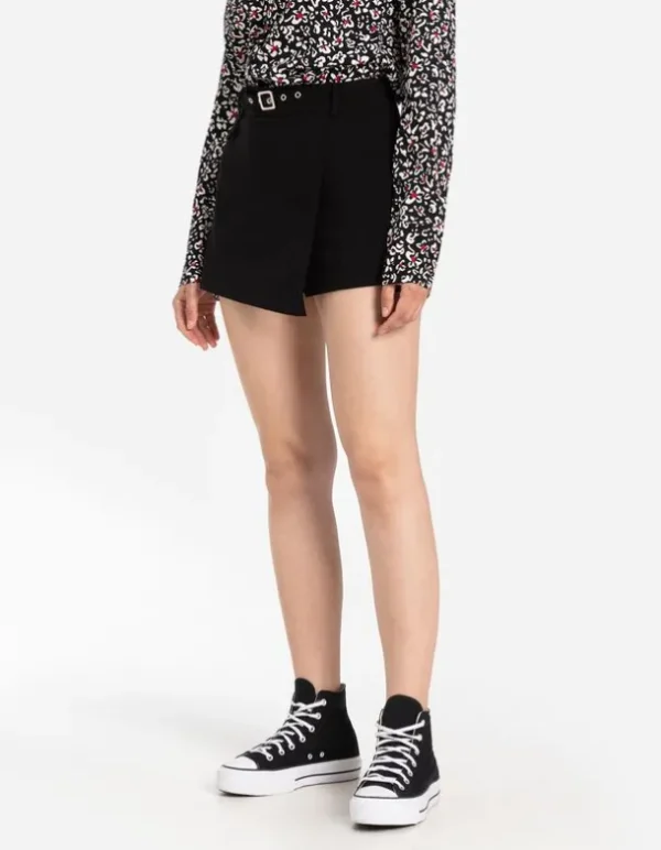 Hemdbluse - Florales Muster - schwarz