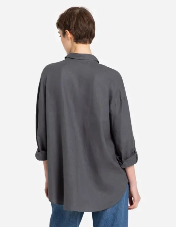 Hemdbluse - Leinen-Mix