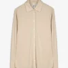 Hemdbluse - Lurex - beige