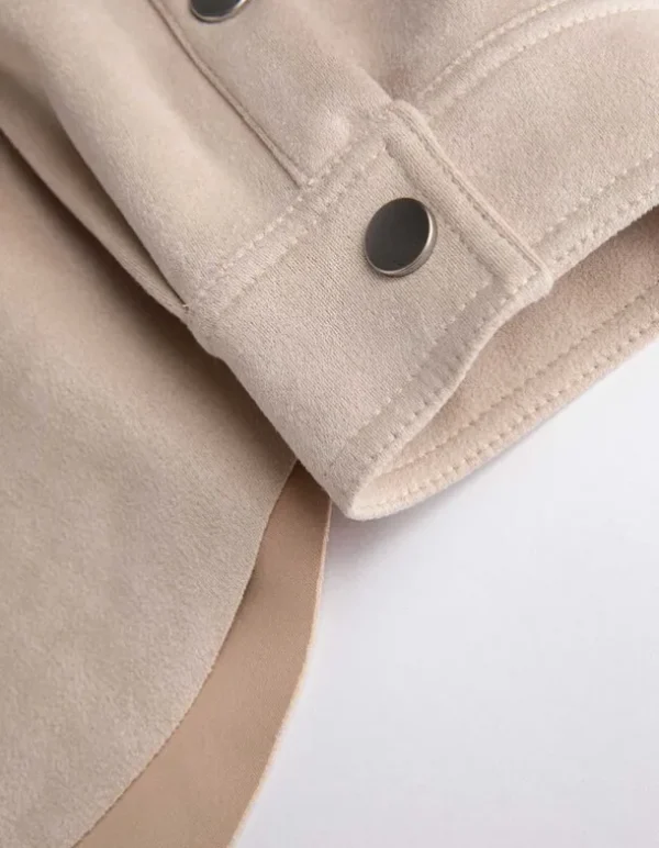 Hemdjacke - Lederoptik - beige
