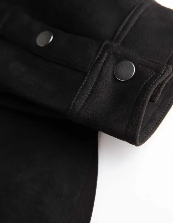 Hemdjacke - Lederoptik - schwarz