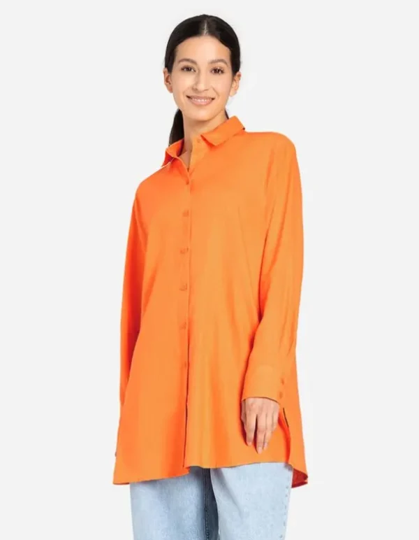 Hemdkleid - Leinen-Mix