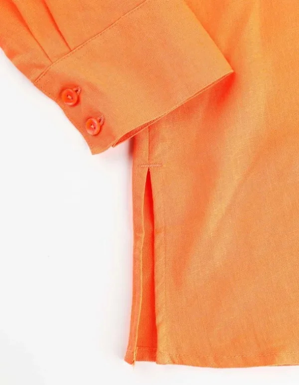 Hemdkleid - Leinen-Mix