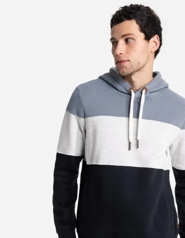 Hoodie - Color-Blocking - blau