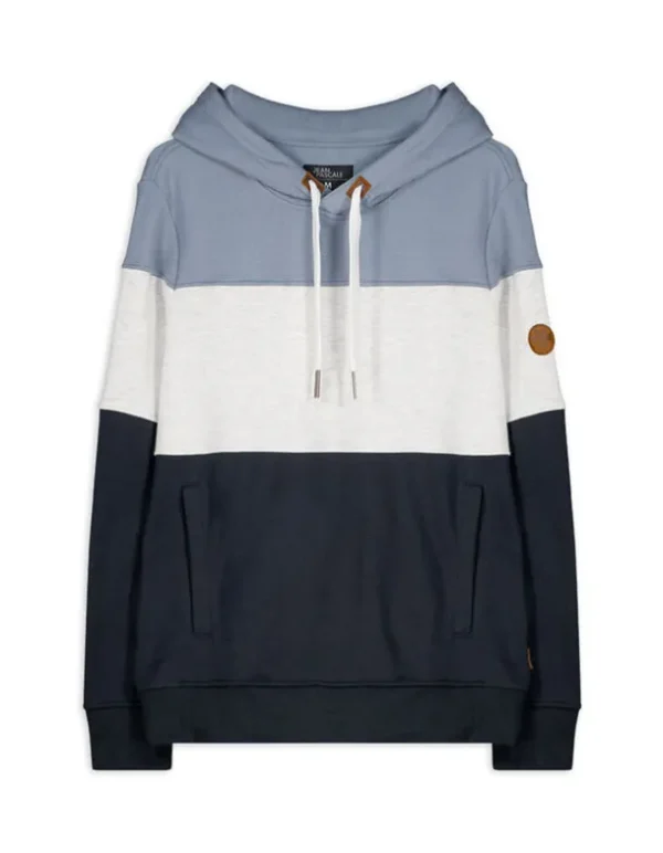 Hoodie - Color-Blocking - blau