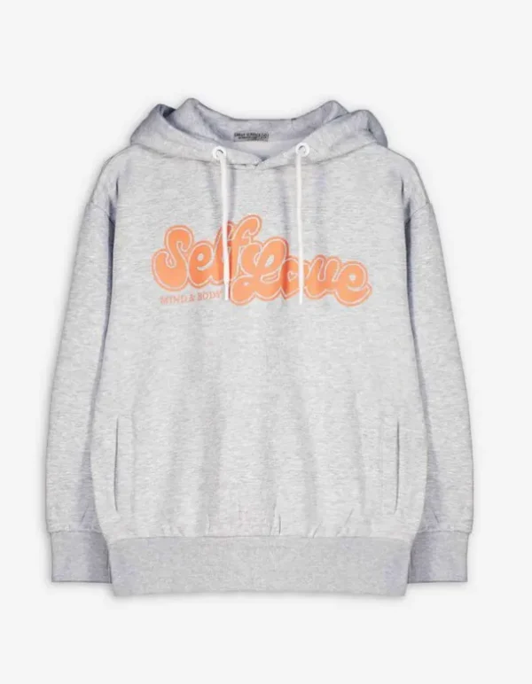 Hoodie - Frontprint - hellgrau