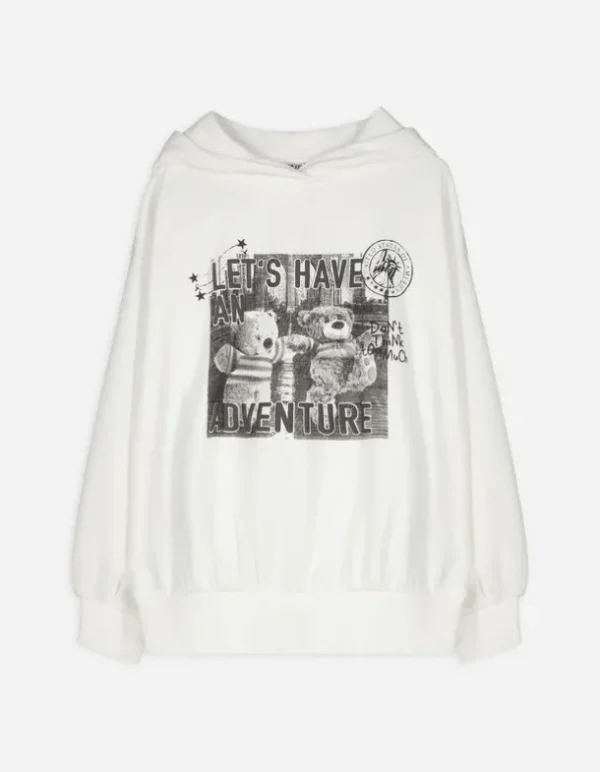 Hoodie - Frontprint - weiß