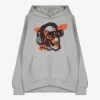 Hoodie - Oversized Fit - hellgrau