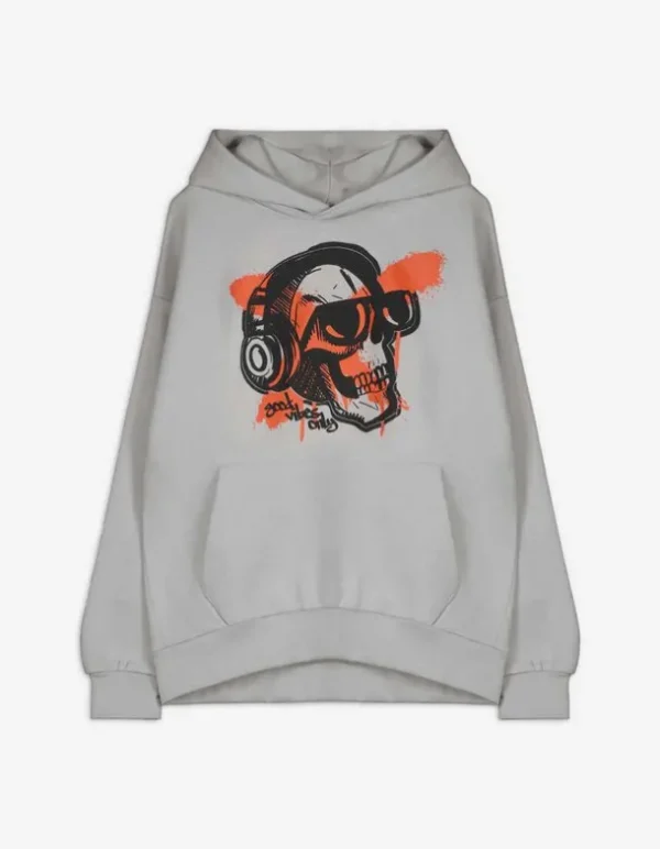 Hoodie - Oversized Fit - hellgrau
